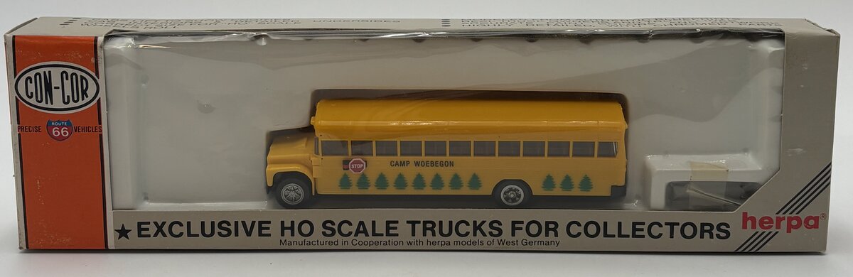 Con-Cor 0004-001044 HO Bluebird Camp Bus Camp Woebegon Yellow