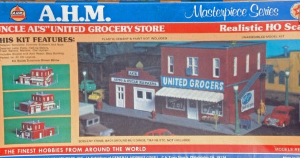 AHM 5861 HO Scale Uncle Al's'' United Grocery Store Building Kit