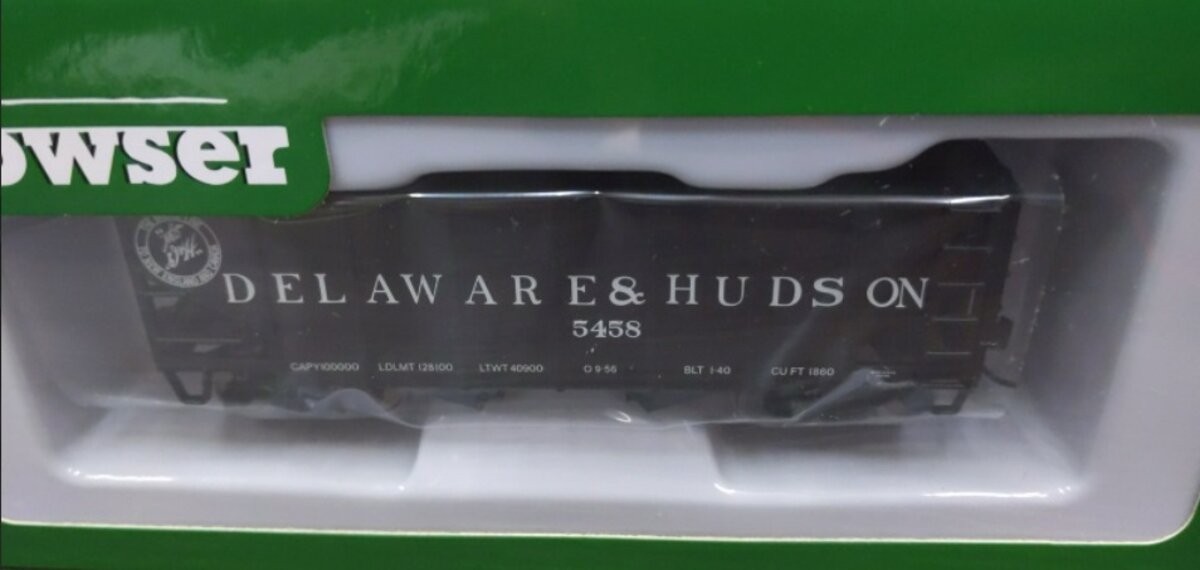 Bowser 43078 HO Delaware & Hudson Blt 1-40 55 Ton Fishbelly Hopper Car #5458