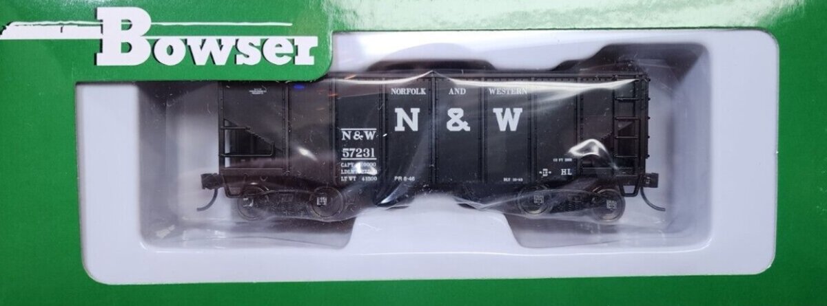 Bowser 43081 HO Norfolk & Western Peaked end 55 Ton Fishbelly Hopper Car #57231
