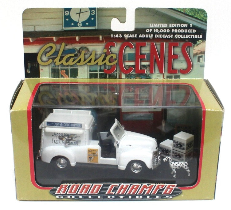 Road Champs 48200 1:43 Good Humor Ice Cream 1953 Chevrolet Truck W/Dalmatian