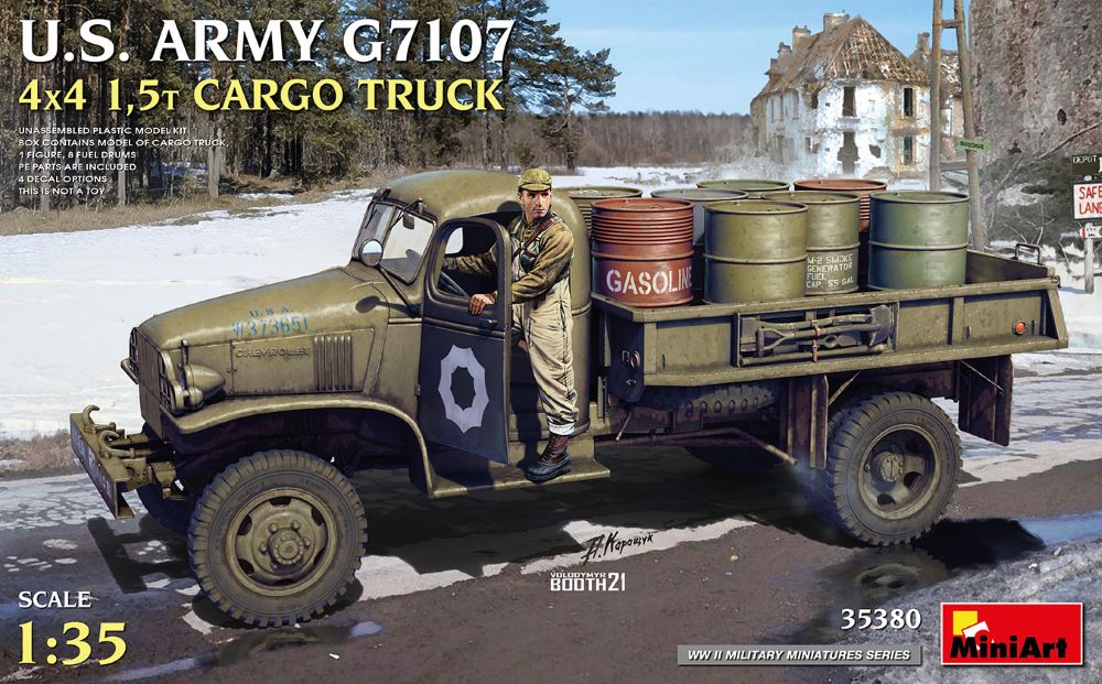 MiniArt 35380 1:35 US Army G7107 4x4 1.5-Ton Cargo Truck Plastic Model Kit