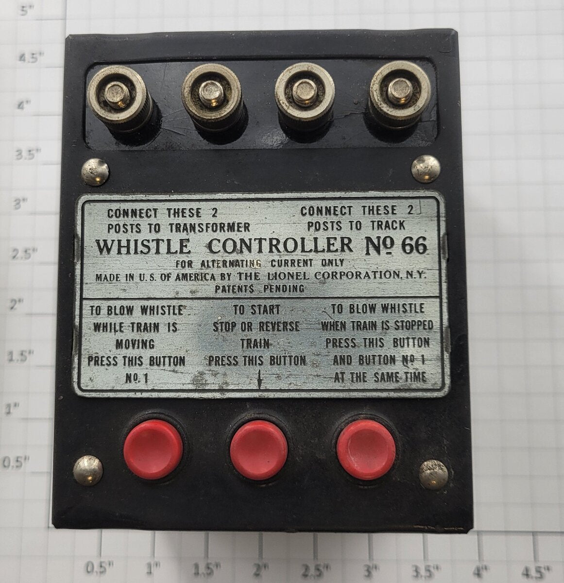 Lionel 66-Boxed O Gauge Whistle Controller with Box