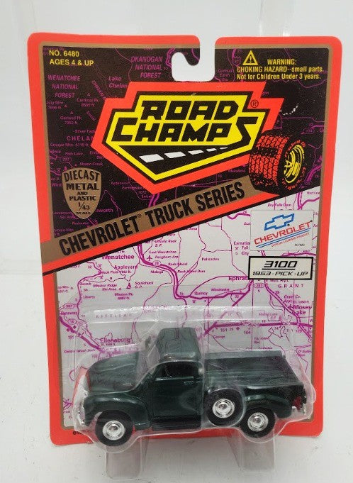 Road Champs 6480 1:43 Scale Ford Truck Series Deep Green 3100 1953 Chevy Pickup
