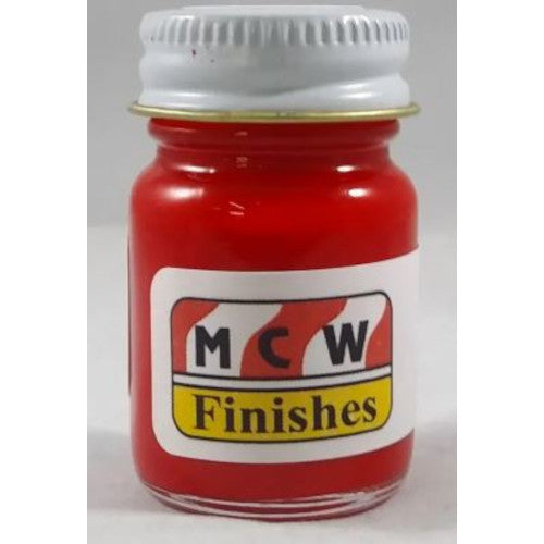 MCW Finishes 10001 Bright Red Enamel Paint - 15 ml. Bottle (Pack of 6)