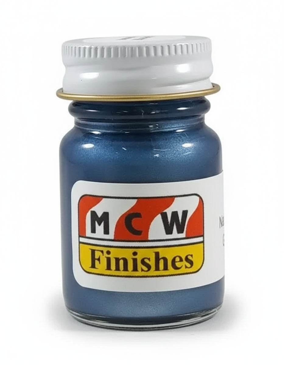 MCW Finishes 6203 Nassau Blue Metallic Enamel Paint - 15 ml. Bottle (Pack of 6)