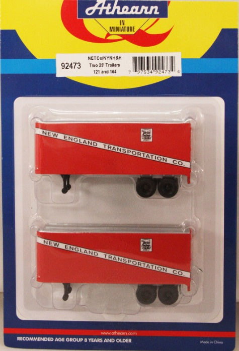 Athearn 92473 HO Net Co/NYNH&H 25' Trailers #121 & #164 New England (Set of 2)