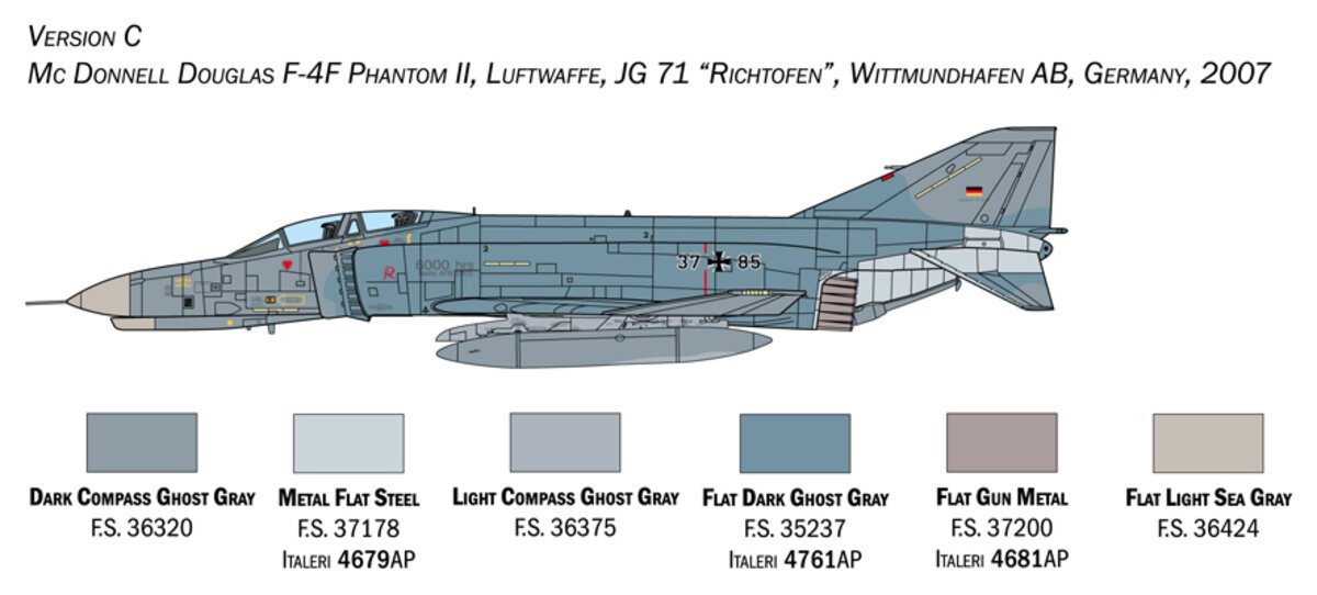 Italeri 1448 1:72 F4™E/F Phantom II™ Fighter Military Aircraft Plane Model Kit