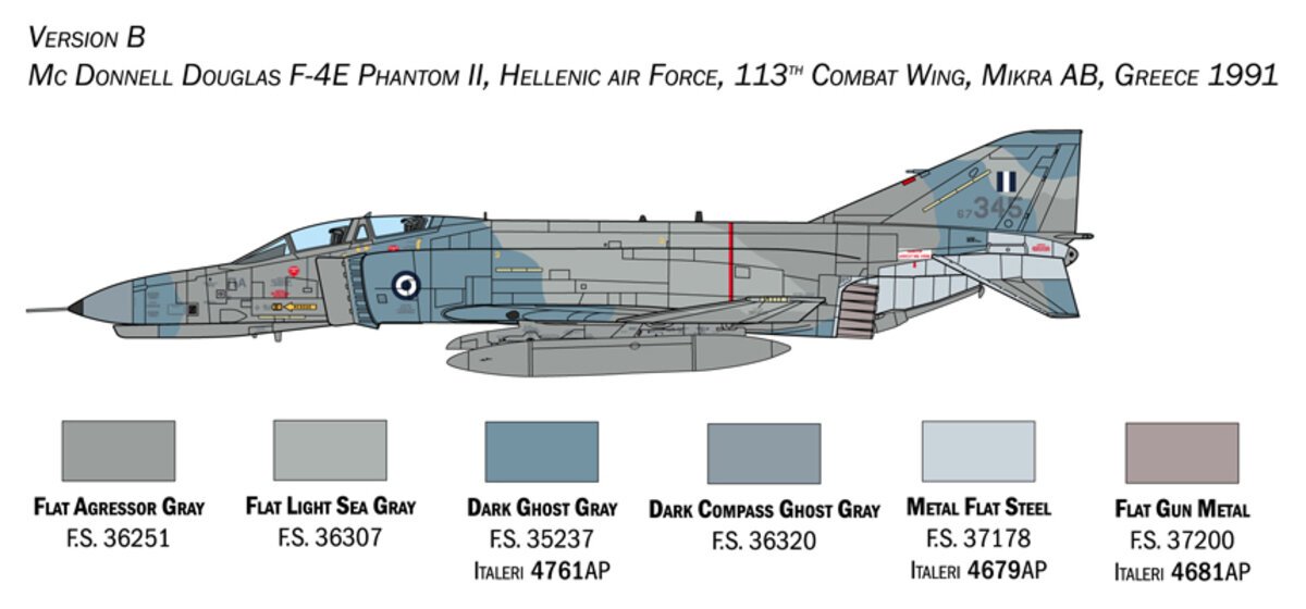 Italeri 1448 1:72 F4™E/F Phantom II™ Fighter Military Aircraft Plane Model Kit