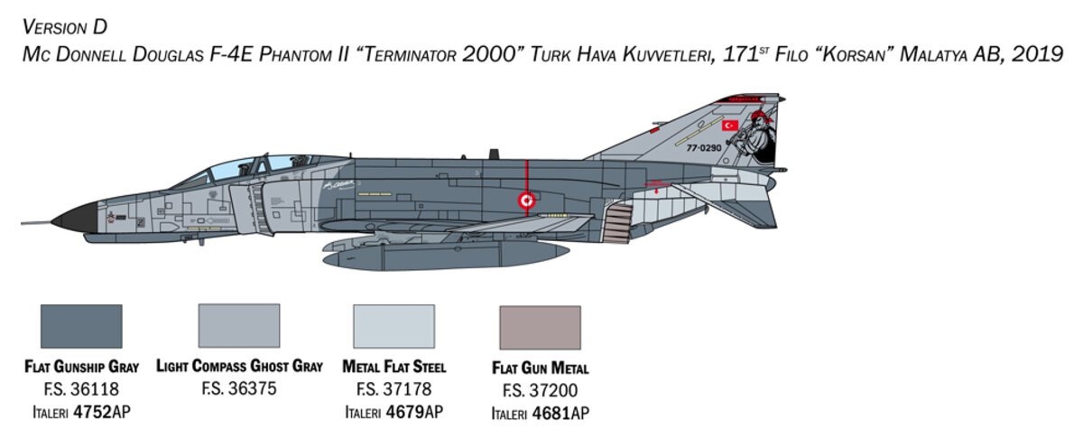 Italeri 1448 1:72 F4™E/F Phantom II™ Fighter Military Aircraft Plane Model Kit