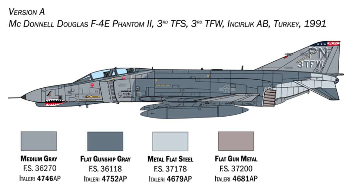 Italeri 1448 1:72 F4™E/F Phantom II™ Fighter Military Aircraft Plane Model Kit