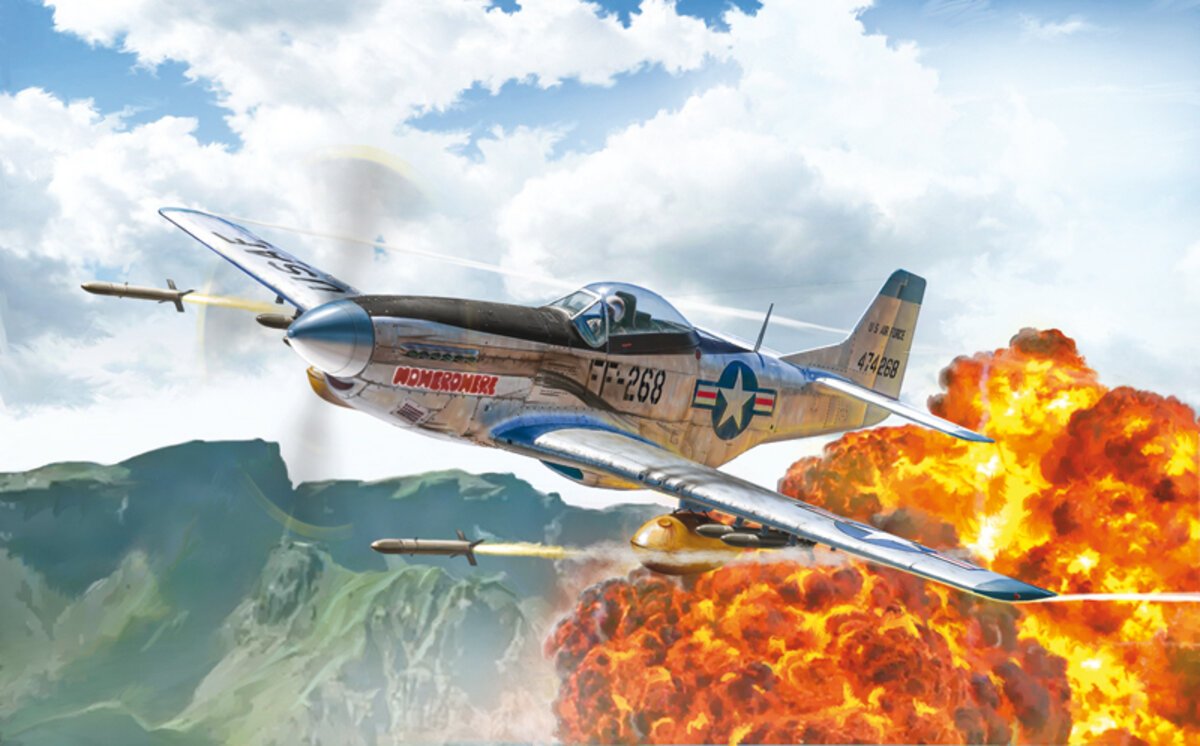 Italeri 1452 1:72 North American F-51D Mustang War Military Aircraft Plane Kit