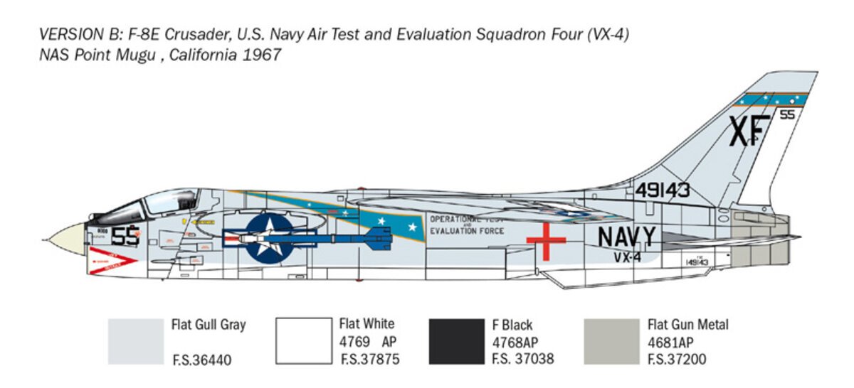 Italeri 1456 1:72 F-8E Crusader Fighter Military Aircraft Plane Model Kit