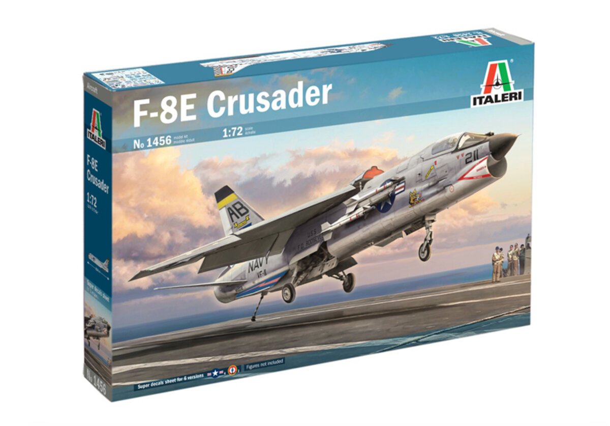 Italeri 1456 1:72 F-8E Crusader Fighter Military Aircraft Plane Model Kit