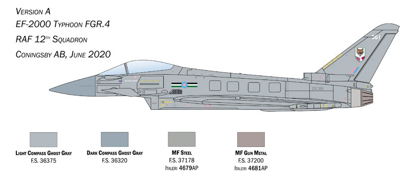 Italeri 1457 1:72 Eurofighter EF-2000 Typhoon R.A.F. Military Aircraft Plane Kit
