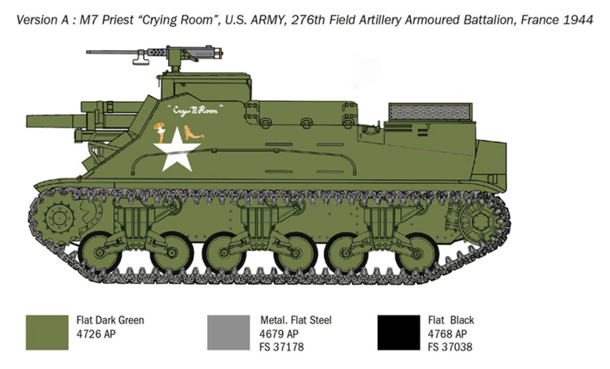 Italeri 6580 1:35 M7 Priest Military Vehicle Model Kit