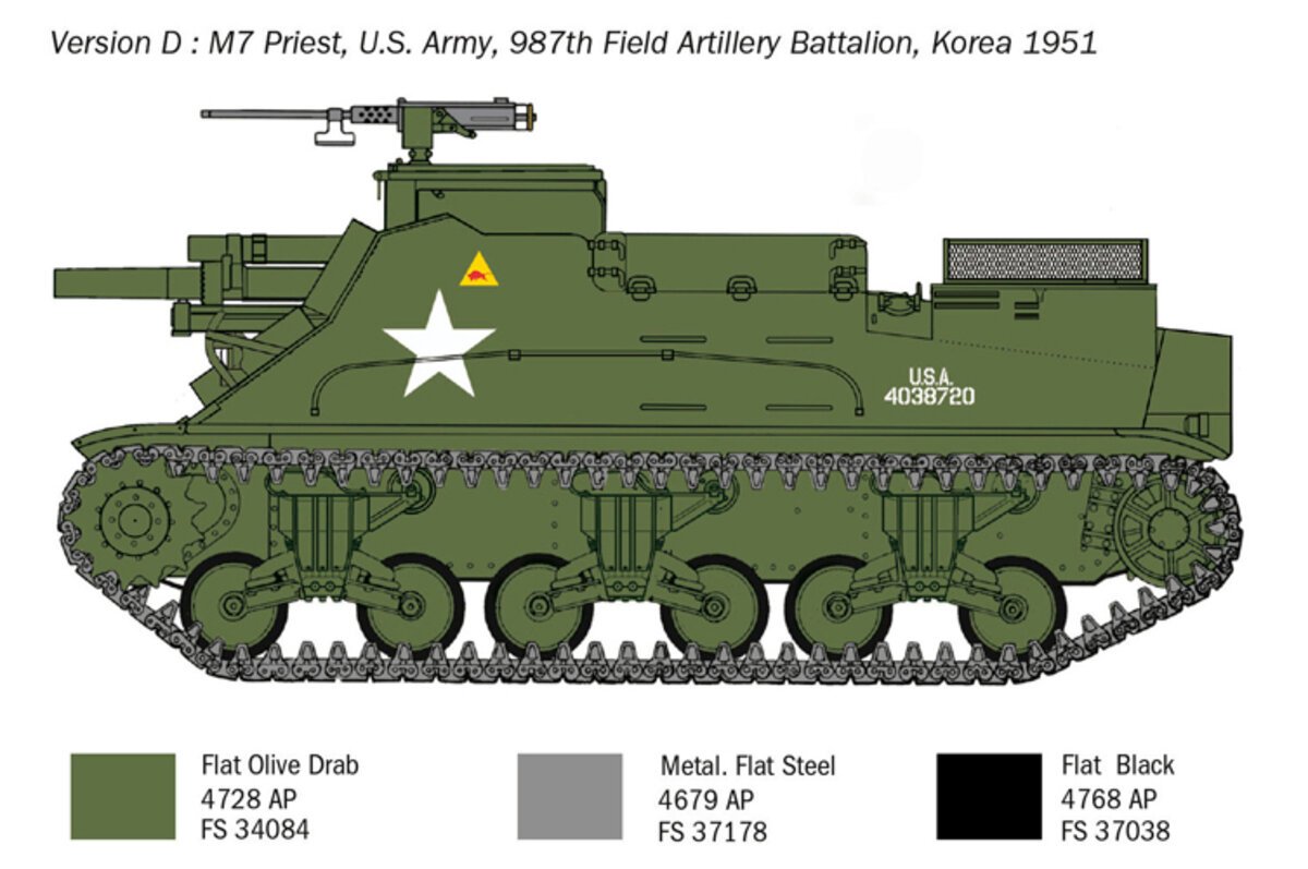 Italeri 6580 1:35 M7 Priest Military Vehicle Model Kit