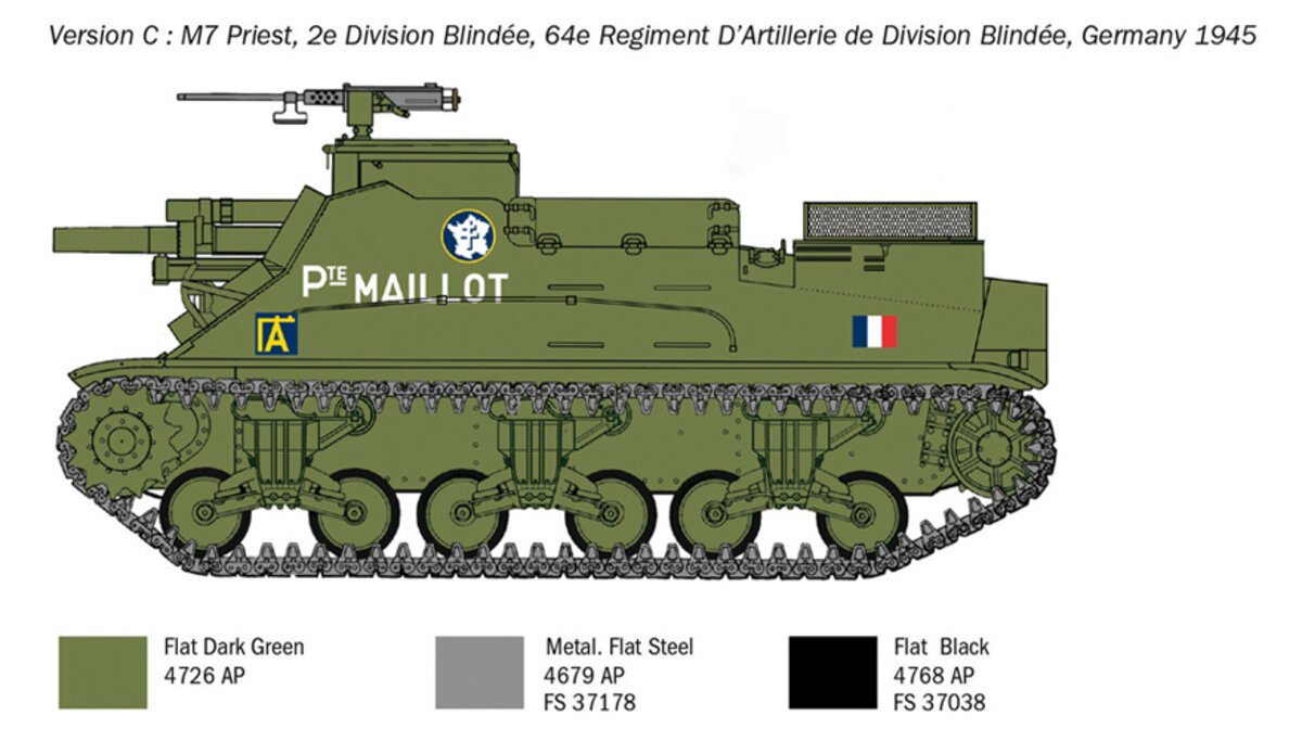 Italeri 6580 1:35 M7 Priest Military Vehicle Model Kit