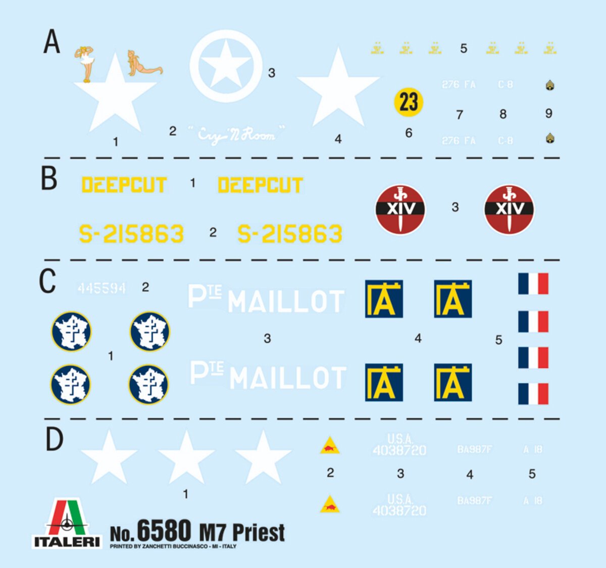 Italeri 6580 1:35 M7 Priest Military Vehicle Model Kit