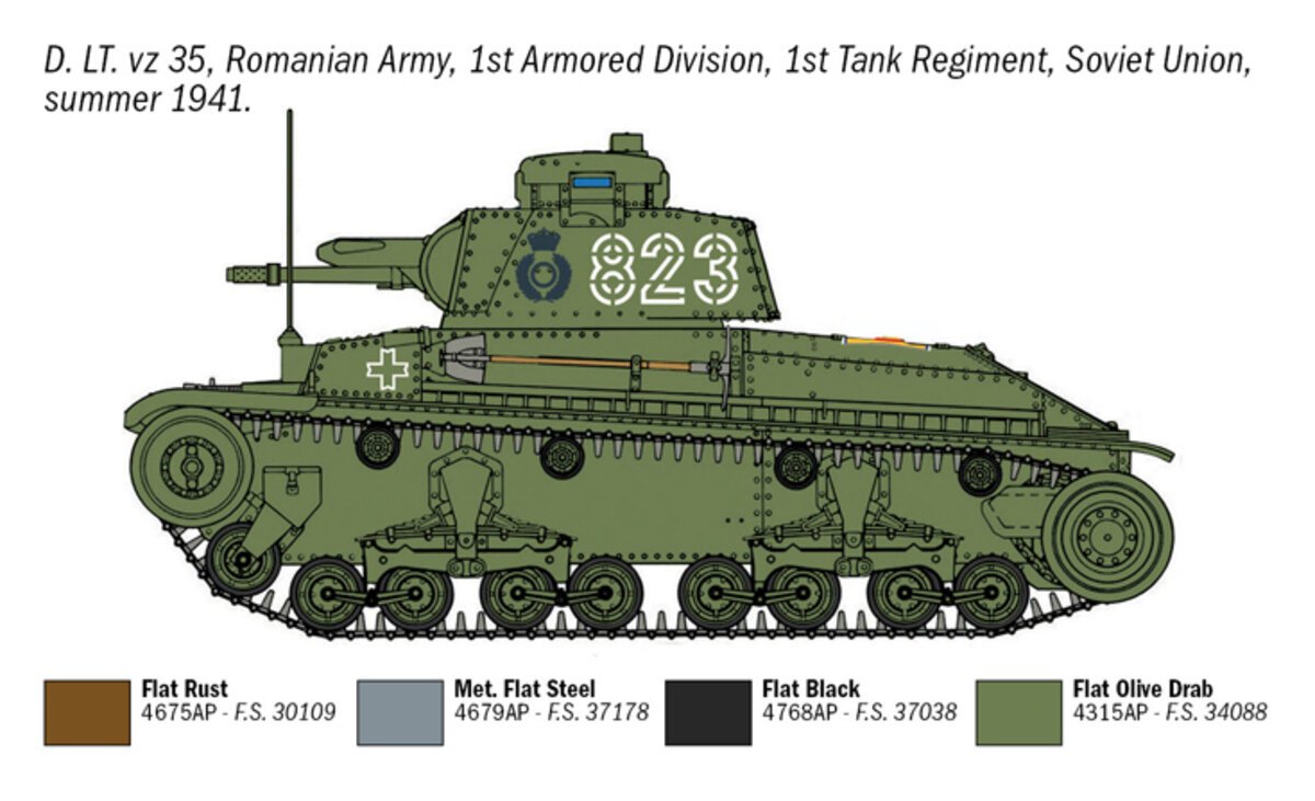 Italeri 7084 1:72 Pz.Kpfw. 35(T) Military Tank Model Kit