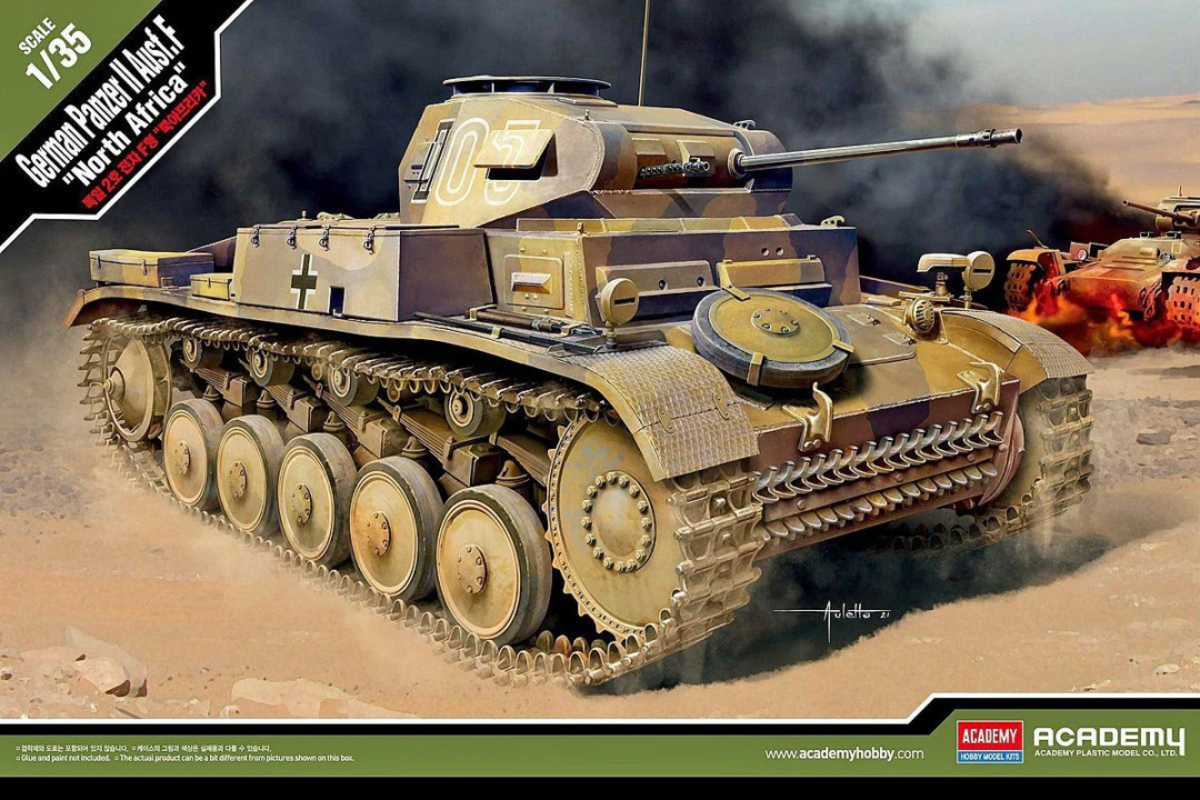 Academy 13535 1:35 German Panzer II Ausf. F Military Tank Model Kit