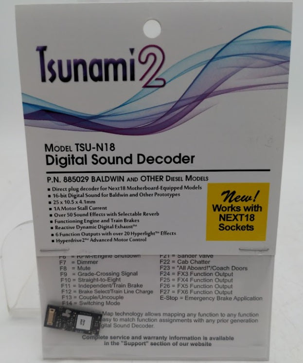 SoundTraxx 885029 Model TSU-N18 Digvital Sound Decoder Baldwin 6 Function Next18