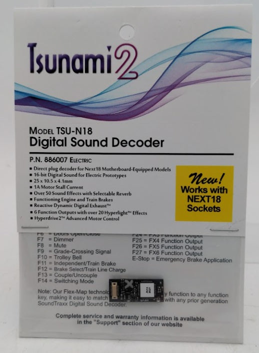 SoundTraxx 886007 TSU-N18 Digital Sound Decoder Electric 6 Function Next