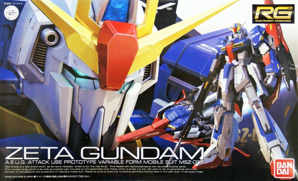 Bandai 2182847 1:144 RG Excitement Embodied Zeta Gundam Plastic Model Kit