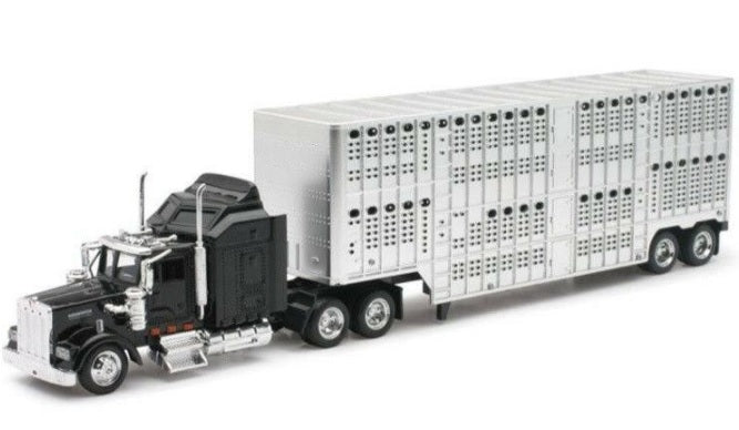 New Ray 15363 1:43 Black/Silver Kenworth W900 Trailer LongHauler Die-Cast