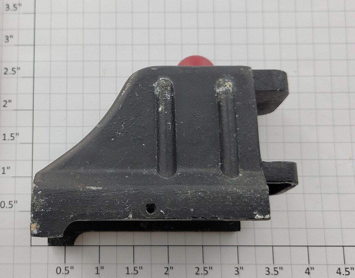 Lionel 025-11 Lionel Pre-war Track Bumper with Missing Guard and Chipped Paint