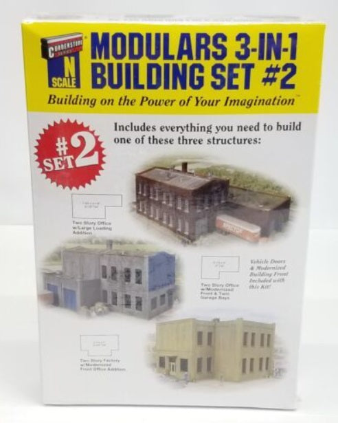 Walthers 933-3297 N Scale Modulars 3 in 1 Building Set # 2 Kit