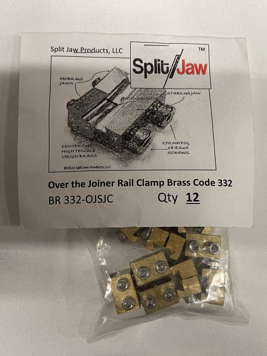 Split Jaw 332-OJSJC Brass Code 332 Over the Joiner Rail Clamp (Pack of 12)