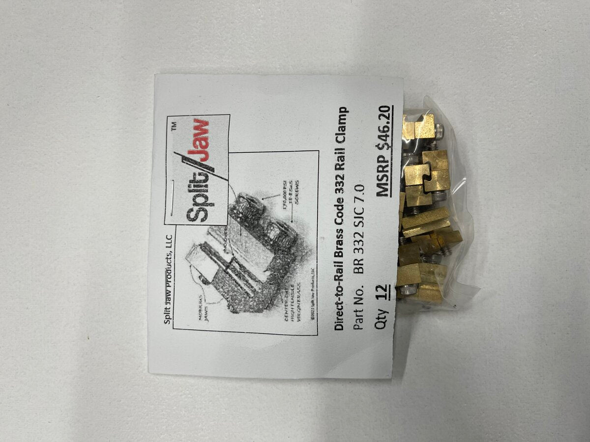 Split Jaw 332-SJC 7.0 Direct-To-Rail Brass Code Rail Clamps (Pack of 12)