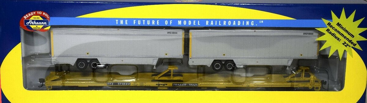 Athearn 92625 HO Trailer Train 85' Flat Bed With 2-40' Trailers