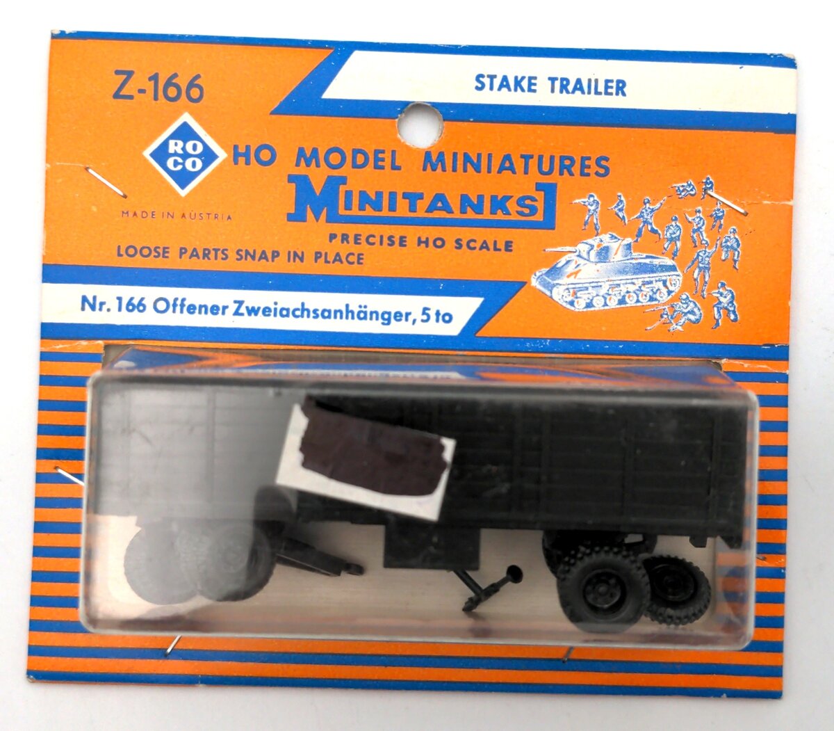 Roco Z-166 HO Scale MiniTanks Stake Trailer Plastic Kit