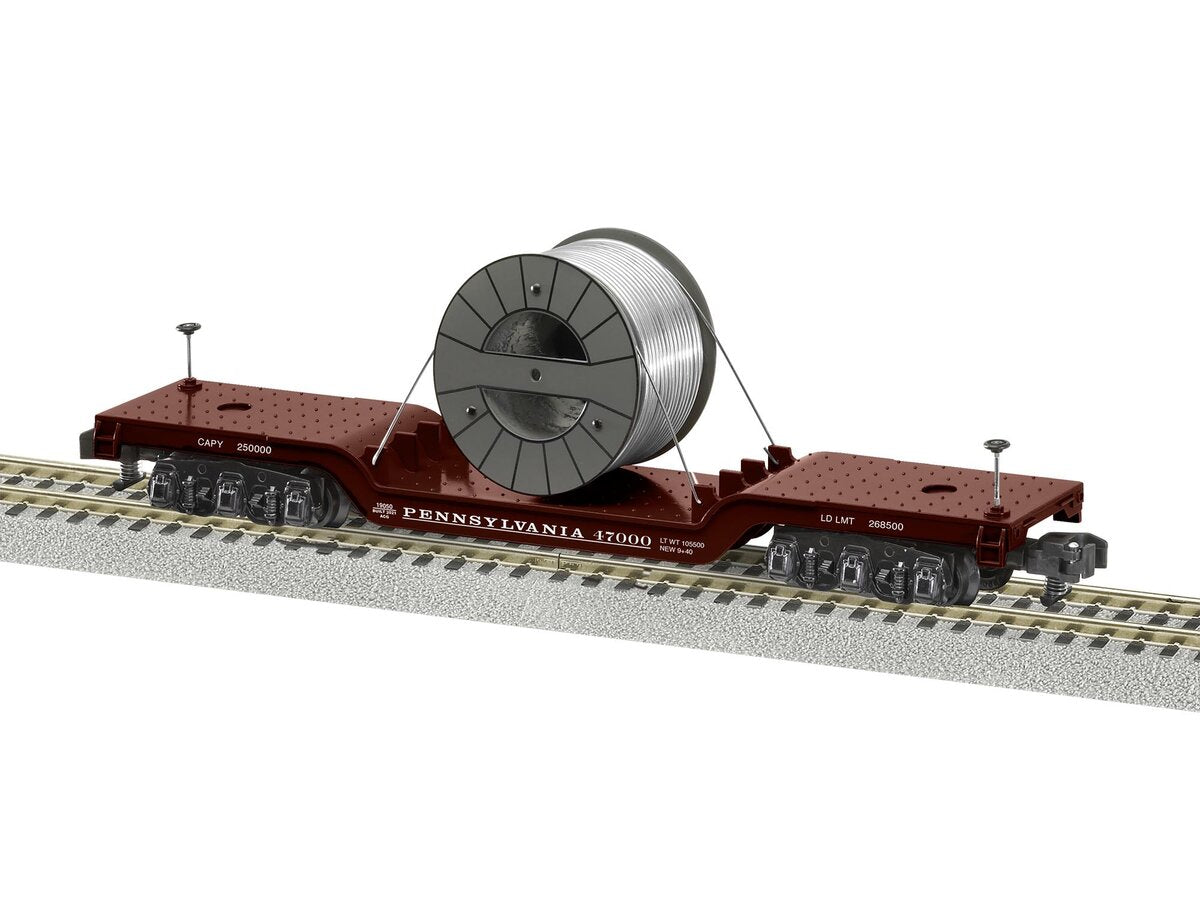 American Flyer 2119050 S Pennsylvania Cable Depressed Center Flatcar #17000