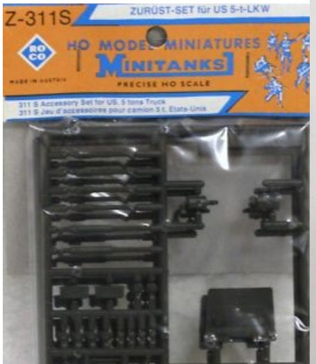 Roco Z-311S HO Minitanks Accessory Set For US 5 Tons Truck Plastic Kit