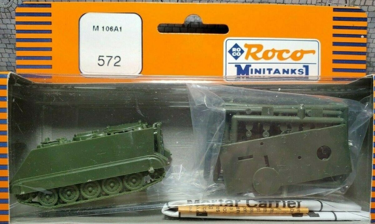 Roco 572 HO Army Green Minitanks M106A1 4.2 Inch Mortar Carrier