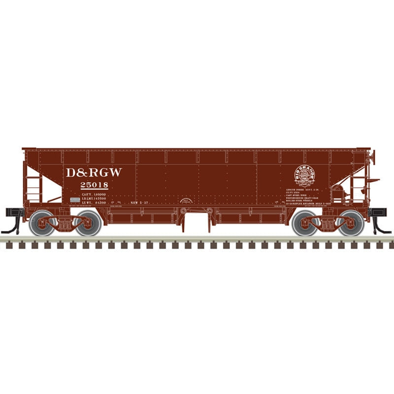 Atlas 20006804 HO Denver & Rio Grande Western 70-Ton Hart Ballast Car #25018