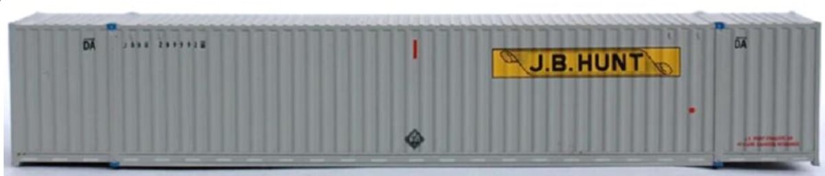 JTC Model Trains 535028 N Gray JB Hunt Ocean 53' 6-42-6 Hi-Cube C.S. Container