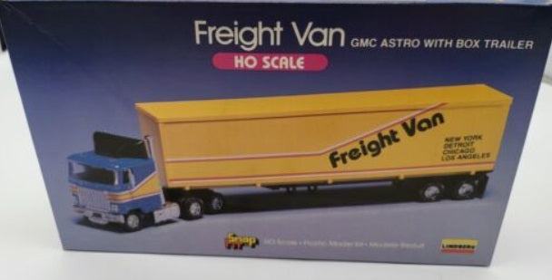 Lindberg 1045 HO Asst. 1045-48 GMC Astro W/Sleeper Freight Van Kit