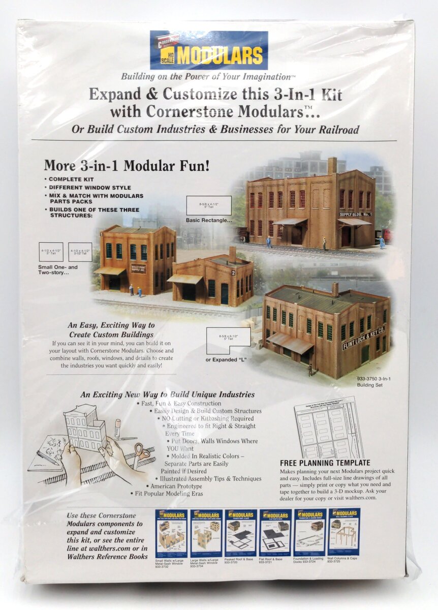 Walthers 933-3752 HO Modulars 3-in-1 Building Set # 2 Cornerstone Series Kit