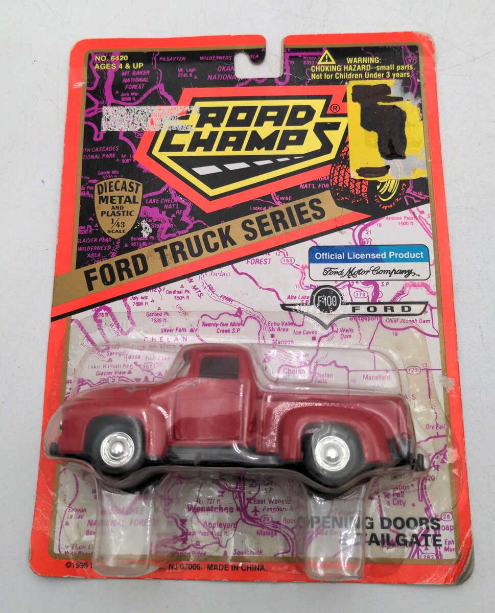 Road Champs 6420 1:43 Red Ford F-100 Pick Up Truck