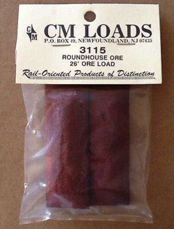 CM Loads 3115 HO Scale Brown Roundhouse Ore 26'' Ore Load (Pack of 2)
