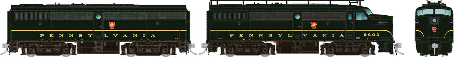 Rapido Trains 037036 HO PRR Alco FA-1/FB-1 Diesel Locomotive DC #9607A & #9607B
