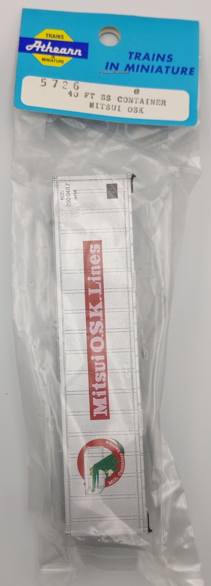 Athearn 5726 HO Scale 40' Plastic Smooth Side Container - Mitsui Osk