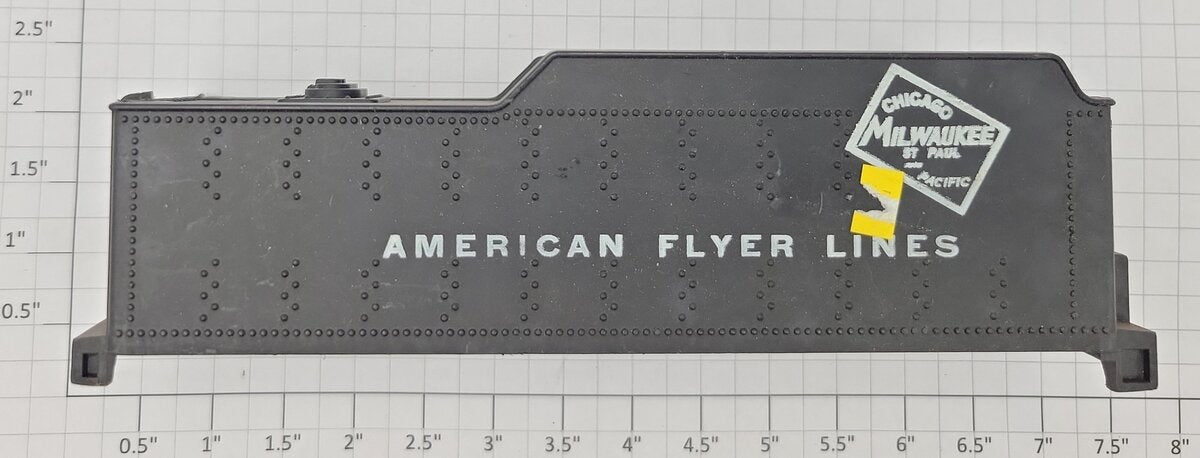 American Flyer XA9461 S Scale Black Tender Plastic Shell Milwaukee