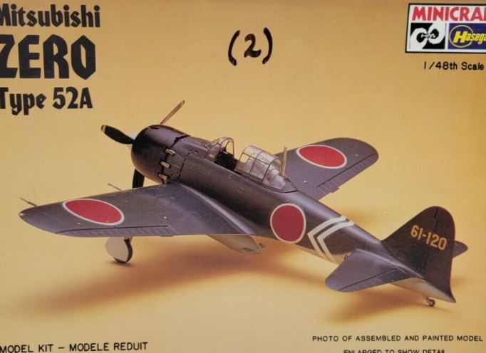 Hasegawa 1199 1:48 Minicraft Mitsubishi Zero Type 52A Plane Kit
