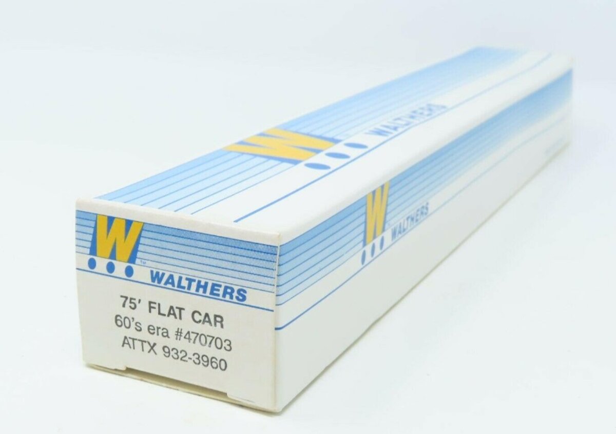 Walthers 932-3960 HO ATTX 75'''' Flat Car 60''''s Era # 470703 Kit