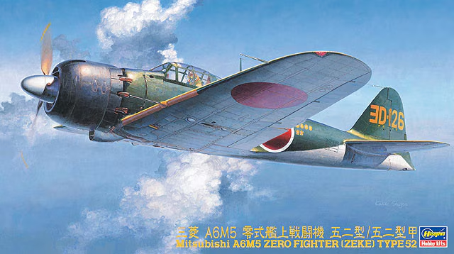 Hasegawa 09070 1:48 Mitsubishi A6M5 Zero Fighter Zeke Type 52 Military Plane Kit